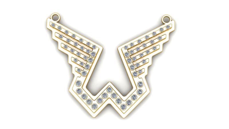 BUTTERFLY WINGS DESIGN PENDANT 3D PRINTABLE MODEL