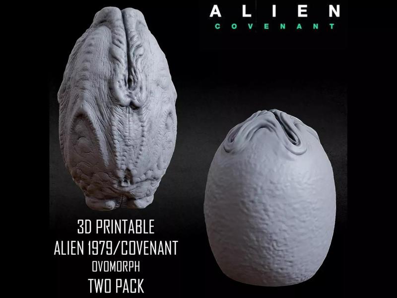 3D PRINTABLE ALIEN EGG 1979 COVENANT FLAT BOTTOM TWO PACK