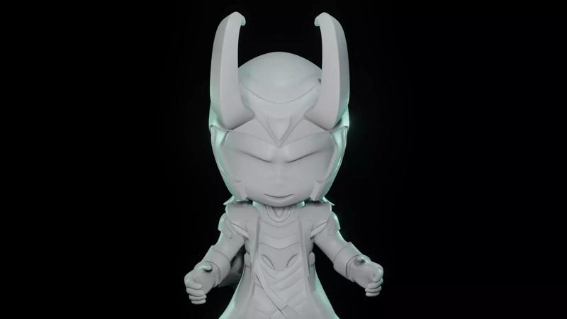 3D printable Loki big head by Reksthemask
