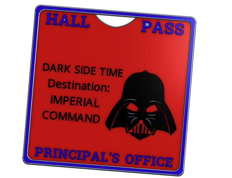 Hall Pass - Principal's Office Star Wars themed 3 color noAMS
