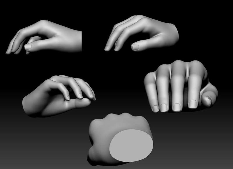 Female Hand Printable 3D model Pose