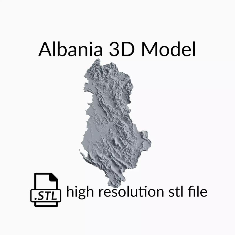 Albania Topographic Map - 3D Terrain Topography of Albania