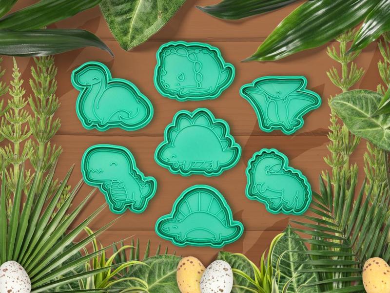 Cute Dinosaurs theme cookie cutter / stamp