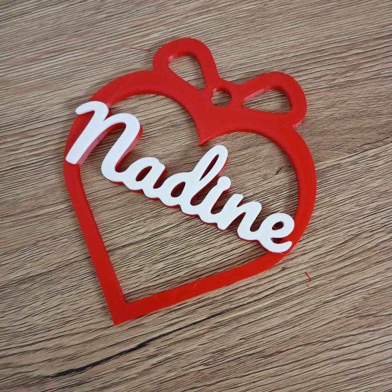 3 x Nadine, Personalized Christmas tree ball