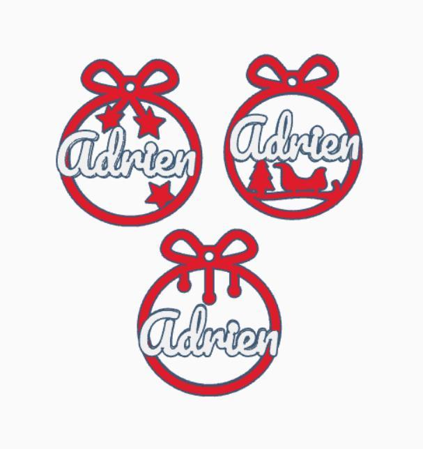 3 x Adrien, Christmas bauble