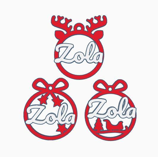 3 x Zola, Christmas bauble