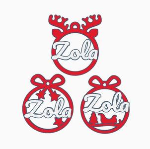 3 x Zola, Christmas bauble