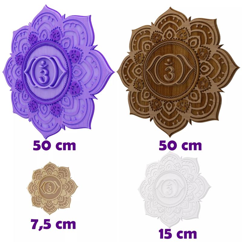 Ajna chakra multilayer cnc cut and 3d printable wall decor