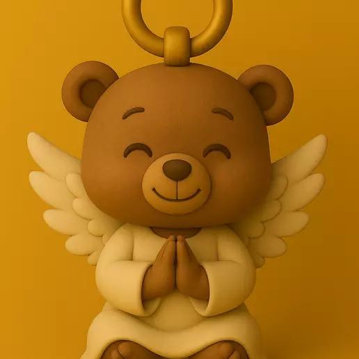 Angel Bear Serenity  Guardian Blessing Keychain