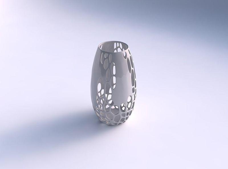 Spacious vase with organic lattice and solid centers