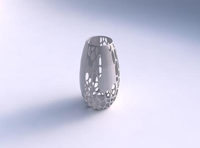 Spacious vase with organic lattice and solid centers
