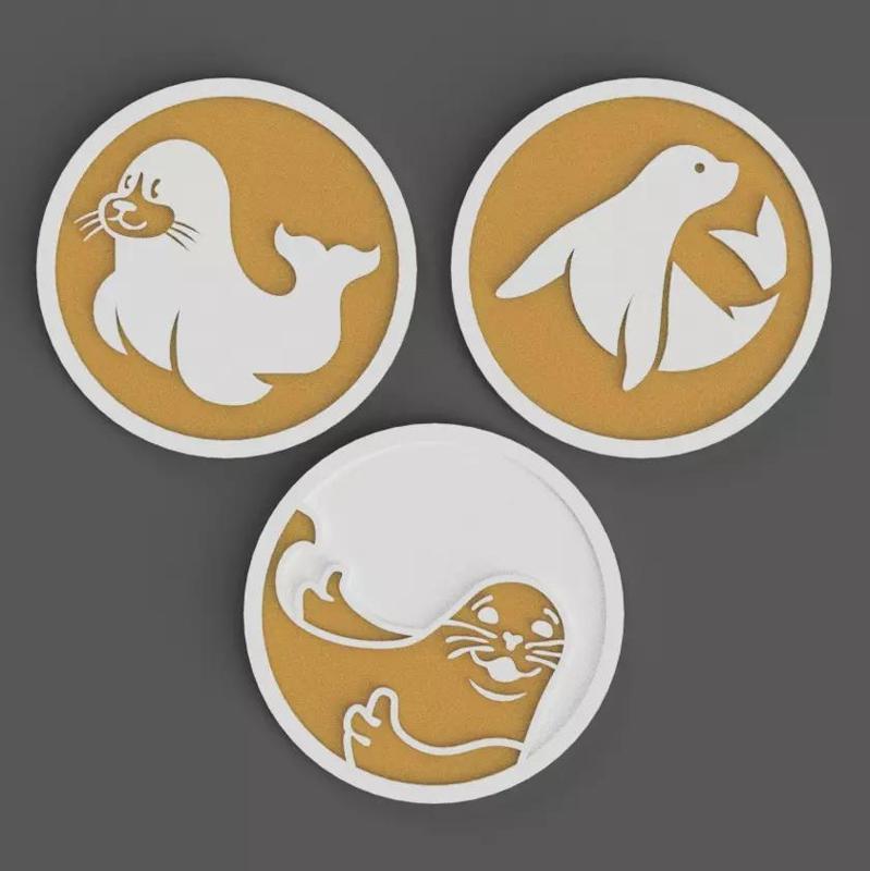 sea lion seal coaster - wall decor - table top