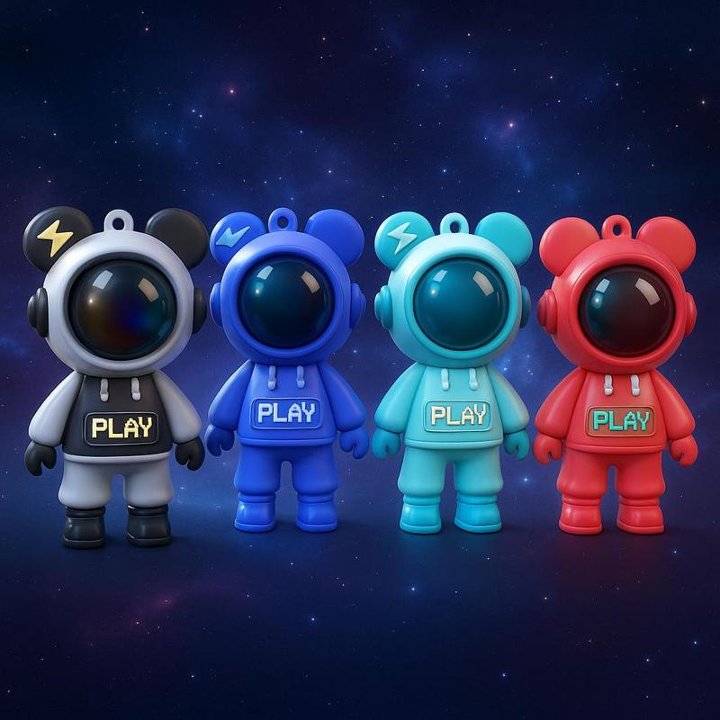 🚀Cute Space Bear Astronaut - Kawaii keychain 3D Printable Figure