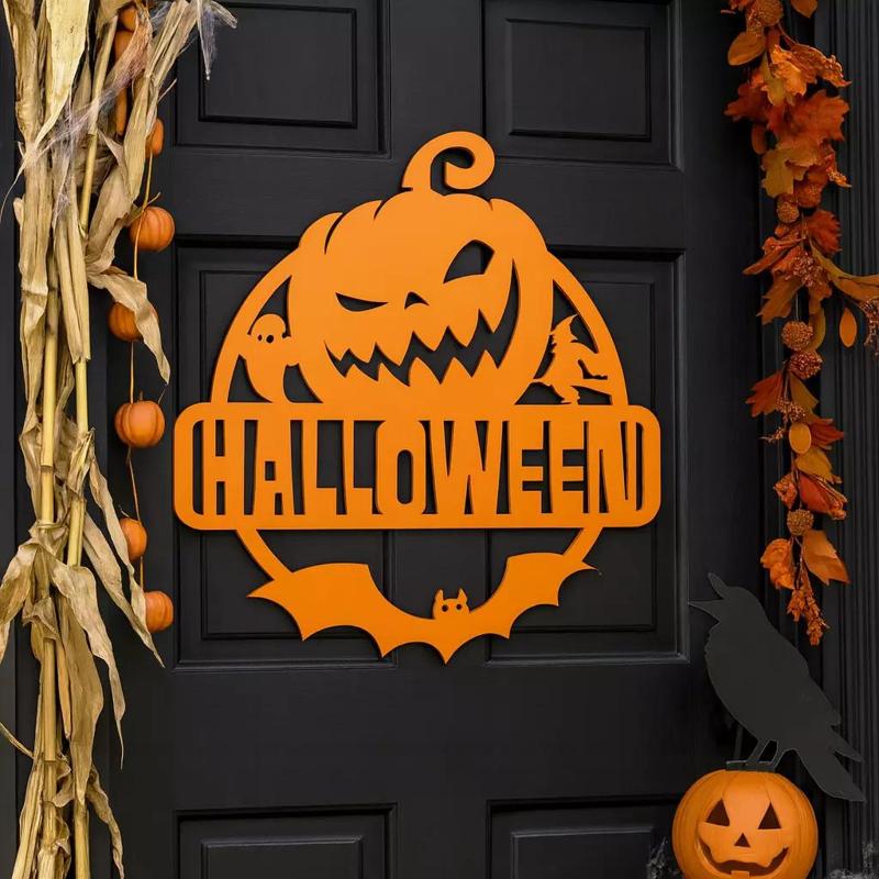 Pumpkin Halloween Sign - Scare Boo - Decor - Wall - Door Hanger