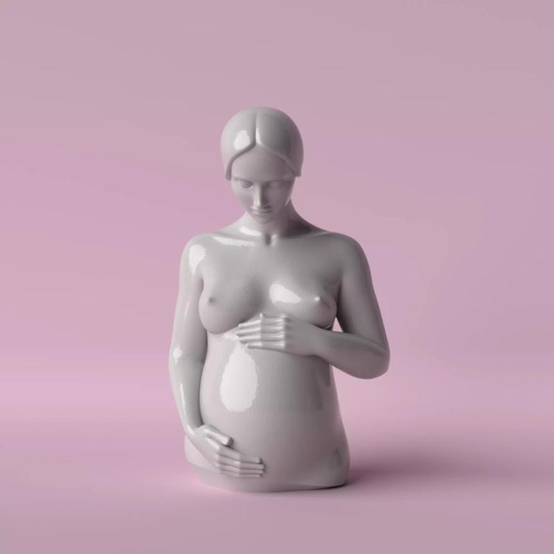 Pregnant Woman Holding Belly with Love