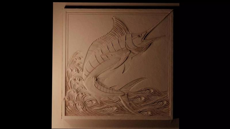 Black Marlin CNC 3d Print High Relief Sand Casting