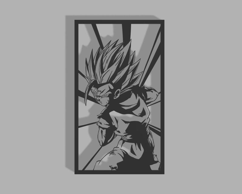 Kid Gohan Super Saiyan Super Saiyan Wall Art Figure 1 || Kid Gohan Super Sayayin Wall Art Figure 1