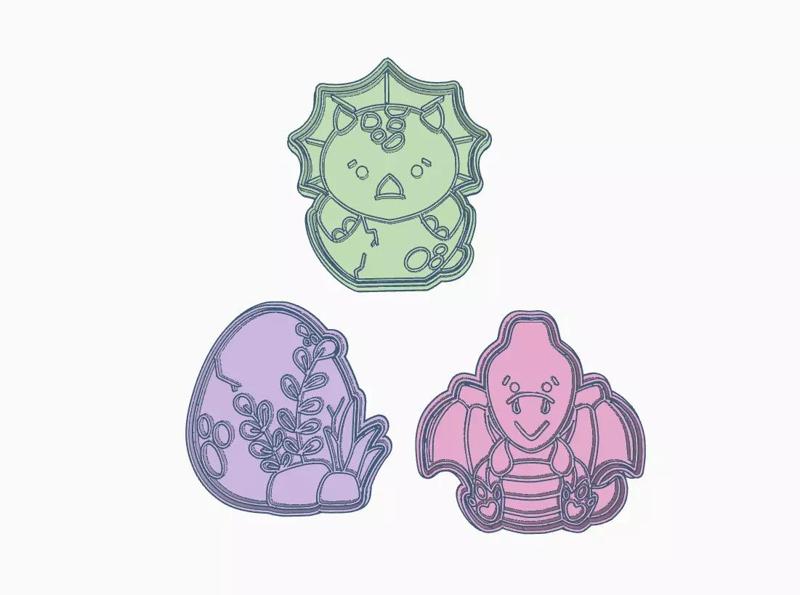 SET X 3 CORTANTES COOKIES DINOSAURIO DINO T REX JURASSIC