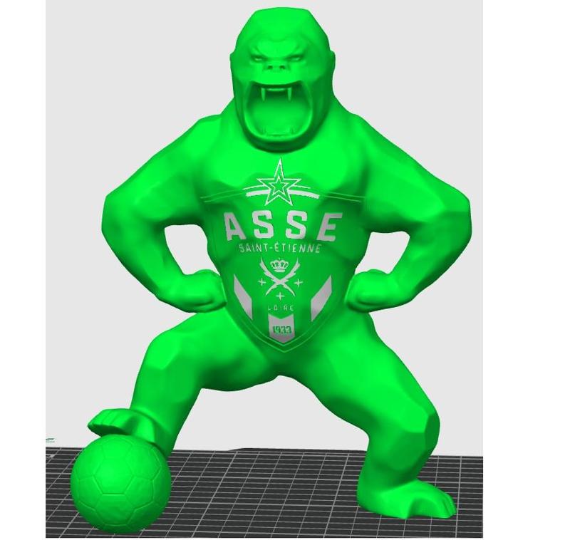 WILD KONG DU CLUB DE SAINT ETIENNE SOCCER 20 CM XXL STYLE ORLISNSKI ALL TRAYS