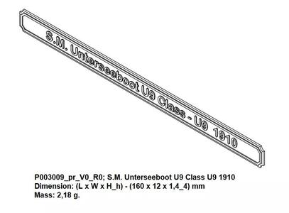 Nameplate - SM Unterseeboot U9 Class U9 1910
