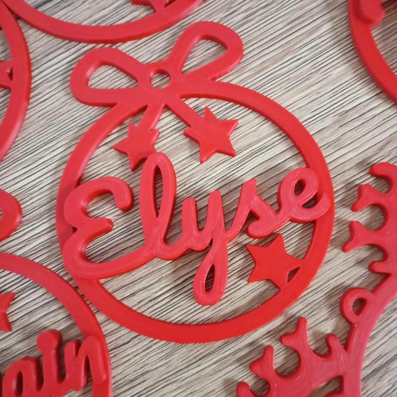 2x Elyse, personalized Christmas bauble