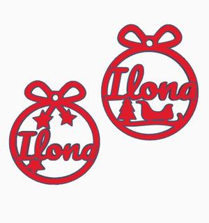 2 x Ilona, Personalized Christmas tree ball