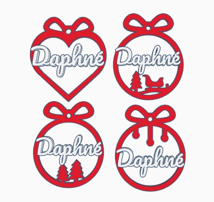 4 x Daphne, Christmas bauble