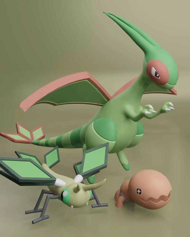 Pokemon - Trapinch Vibrava and Flygon
