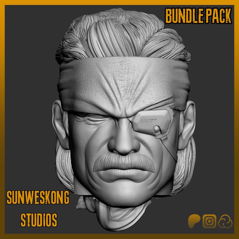 MGS4 "Old" Solid Snake Headsculpt & Weapons Bundle Deal
