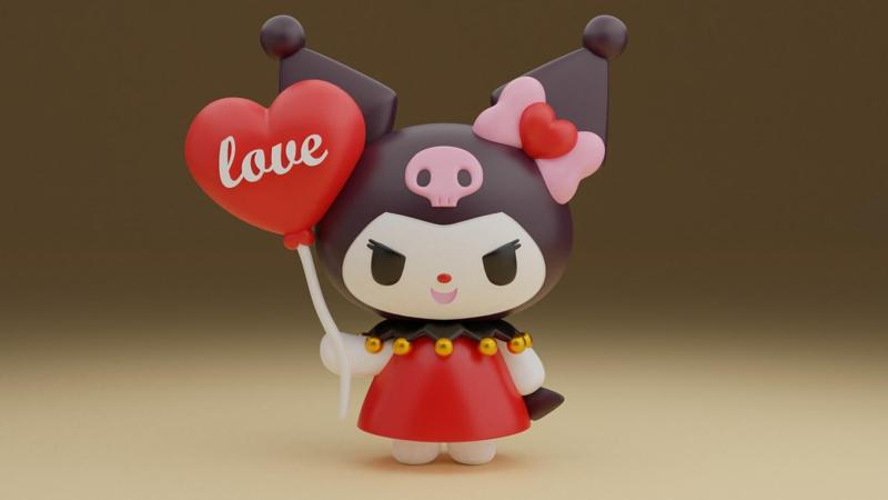 Kuromi sanrio valentine figure