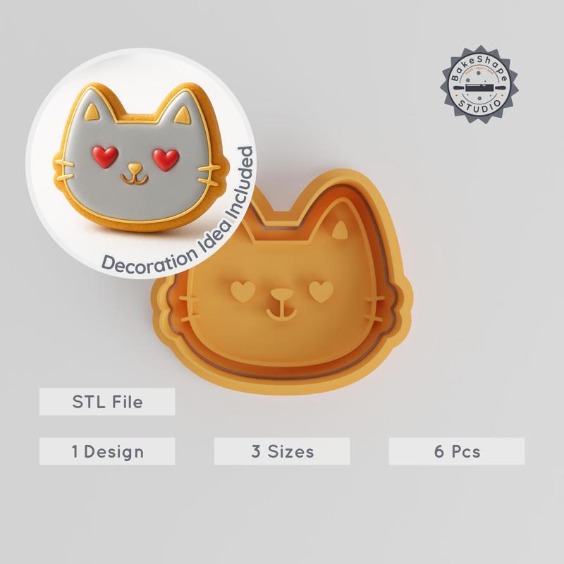 Love Heart Shape Cutter & Stamp Set, Perfect for Cookies & Fondant, 6-Piece, Romantic & Cute Designs