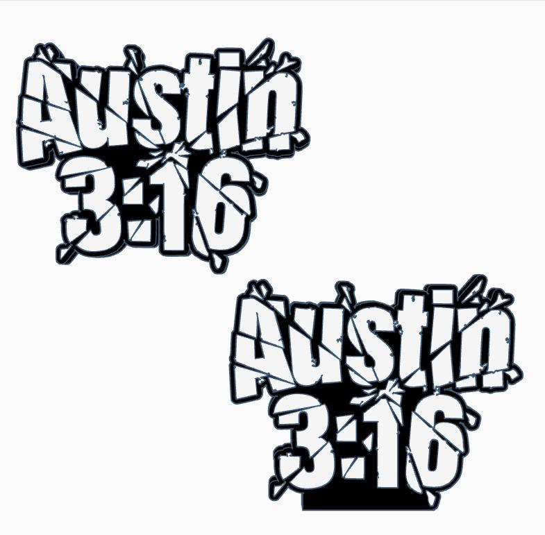 2x AUSTIN 3:16 (Shattered) Logo Display by MANIACMANCAVE3D