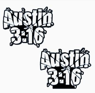 2x AUSTIN 3:16 (Shattered) Logo Display by MANIACMANCAVE3D