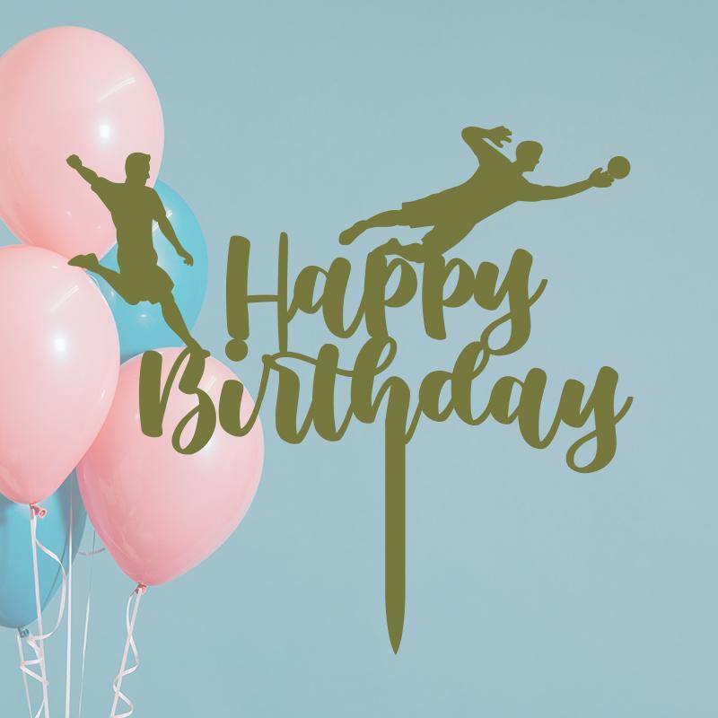 Football birthday cake topper