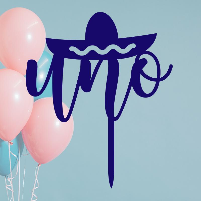 Uno one mexican Happy birthday cake topper