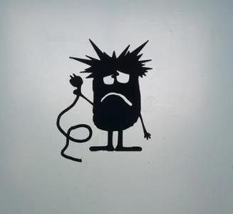 Decoration murale monstre bonhomme électrocuté prise deco porte prise interrupteur