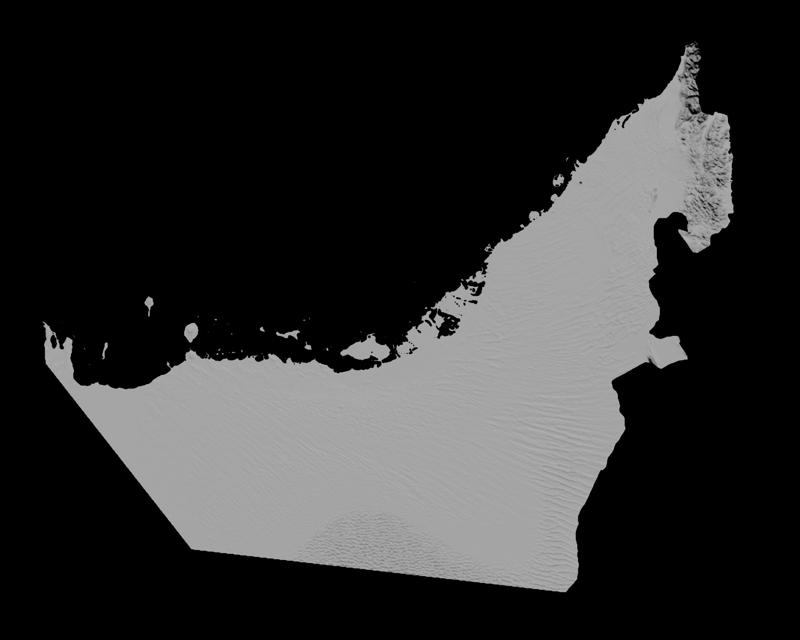 Topographic Map of United Arab Emirates – 3D Terrain