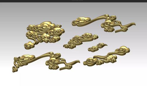 Cloud sculpture  relief flower 3D printing decoration ZB brush