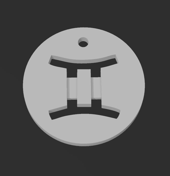 Gemini keychain necklace HD 14