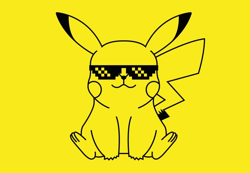2D Wall Decoration - Pokemon Pikachu with SWAG
