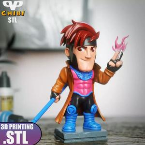 X-Men Gambit Chibi STL for 3D Printing ChibiSTL 3DXM