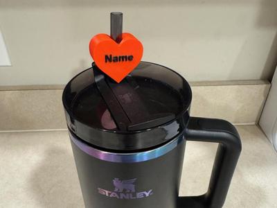 Customizable Heart with Name Stanley Cup Topper