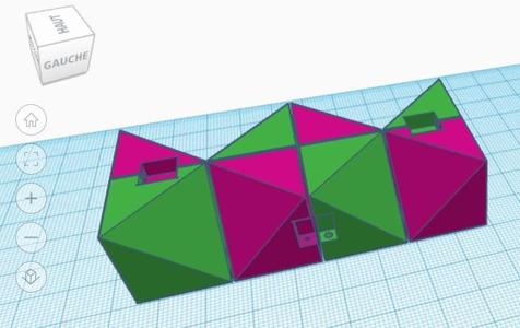 Flexaèdre : cube / cuboctaèdre avec clips