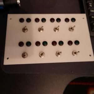 Switch panel with Red Green led 10 x 16 cm   