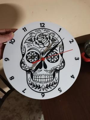 Wall clock with skull