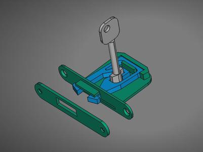 Roll top desk type lock