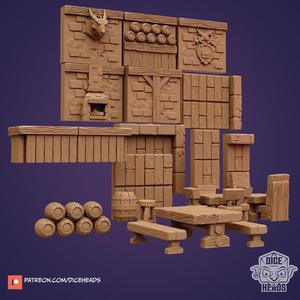 Tavern Terrain Bundle (with pre-supported for SLA)