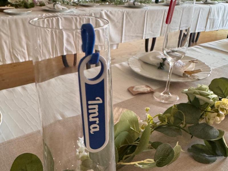 wedding glass name tags