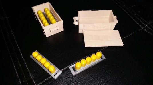 Custom shell crate for Playmobil 1980's civil war cannon shell carrier