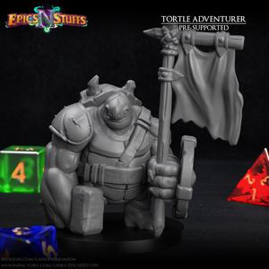 Tortle Adventurer 03 Miniature - Pre-Supported